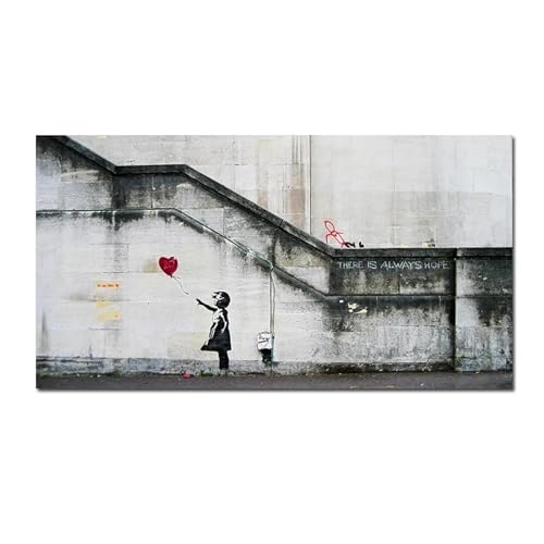 Graffiti Banksy grand format pour embellir murs tristes affiche de rue salon 80x160 cm