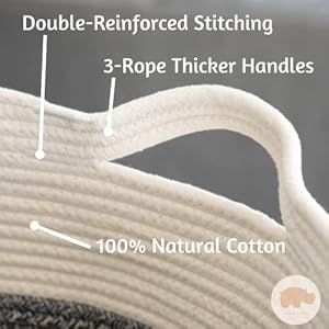 Little Hippo Baskets XXXL Large Cotton Rope 22"x22"x14" Storage Woven Blanket Living Room Toy Basket for Organizing, Baby Gift, Kids Organizer Little Hippo Baskets XXXL Large Cotton Rope 22x22x14 Storage Woven Blanket Living Room Toy Basket for Organizing Baby Gift Kids Organizer