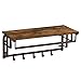 VASAGLE Industrial Coat Rack Shelf Wall Mounted, Coat Hooks Shelf with Hanging Rail, 5 Metal Removable Hooks and Storage Shelf for Entryway Hallway Bedroom Bathroom Living Room ULCR13AX
