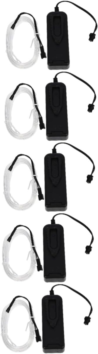 PRETYZOOM 5pcs Neon Light Wire for Christmas Flexible Led Decorative Rope Light for Car Interior Clothing Outdoor Signs and Stage Designs Battery Box