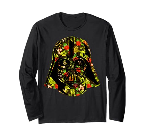 T-shirt Star Wars Dark Vador imprimé hawaïen manches longues noir