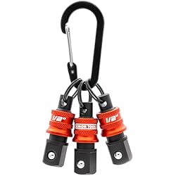 Simon tools Socket Holder Keychain 3pc - 1/2 Socket Organizer with Quick Release and Clip - Perfect Impact Wrench and Toolbox Accessories for Construction Workers, Linemen and Automotive Mechanics