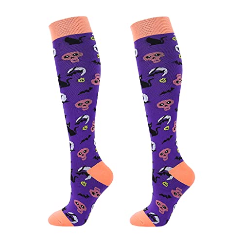 Image of Junely Compression Socks for Women Knee High Festival for Running Athletic Nurses Pregnant Women Work Support Travel Flight