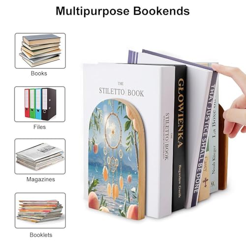 Sujetalibros de madera económico con base estable antideslizante para evitar caídas de libros 4