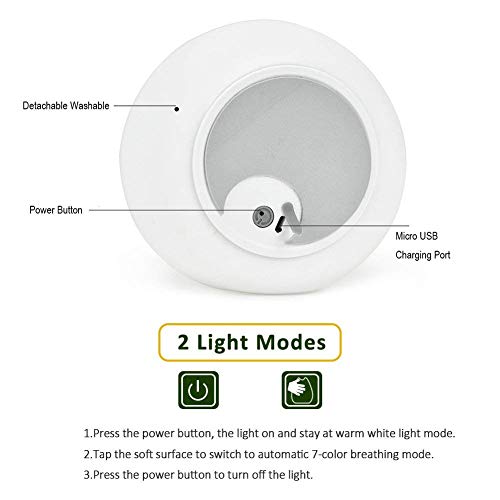 Litake LED nachtlampje, USB oplaadbare RGB veelkleurige zachte siliconen schattige kitty kat kartonnen kinderkamer lamp… - Afbeelding 6