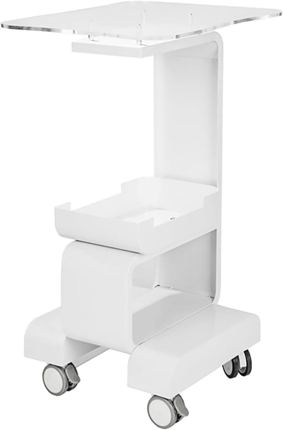VUIKLCty Salon Rolling Cart Steel Salon Trolley With 360° Wheels Salon Cart Instruments Trolley Cart Beauty Rolling Salon Cart