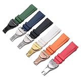 22mm Rubber Band Straps For Tudor Black Bay Watches With Clasp (Black, Black - PVD Clasp)