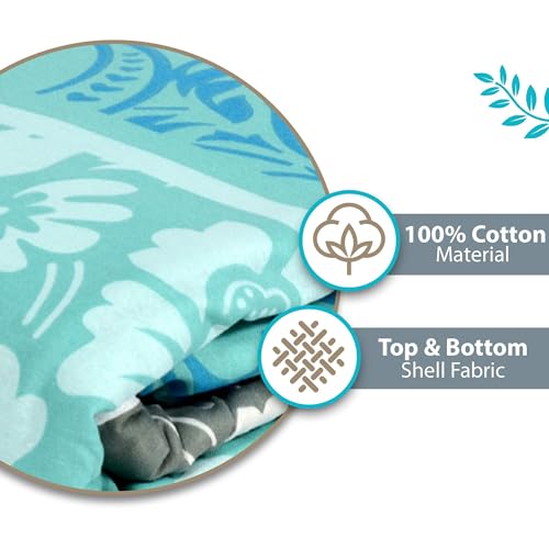 Image of Divine Casa 120 GSM Dohar Single Bed Cotton Reversible Quilt AC Blanket for Winter Soft Light-Weight Bed Razzai - Pack of 1 (Blue and Grey, 140 x 210 CM)