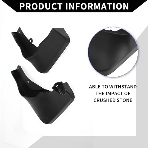 Image of Mud Flap Splash Guard with Mount Accessories for Subaru XV 2018-2021 / Front & Rear Side Mud Guards /Durable / 1 Set, 31x27x15cm, Black