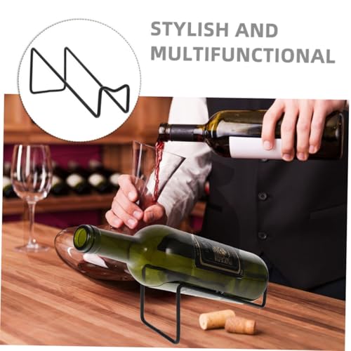 Soporte para botellas metálico negro STOBAZA 4 piezas miniatura 3