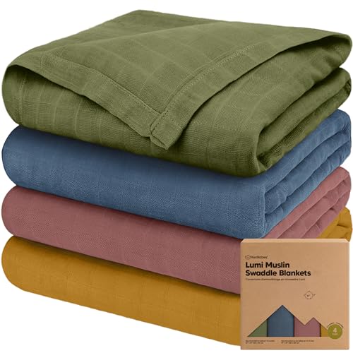 4-Pack Muslin Swaddle Blankets for...