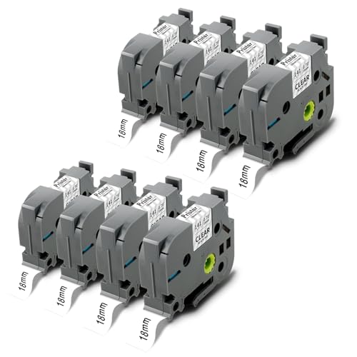 Pristar �݊����x���e�[�v TZE-141 TZe141 TZ141�p �u���b�N �N���A�W�����~�l�[�g�e�[�v 18mm 0.7�C���` TZE�e�[�v 3/4�C���` Brother PT-D400 PT-D600 PT-D610 PT-P710BT�ɑΉ�