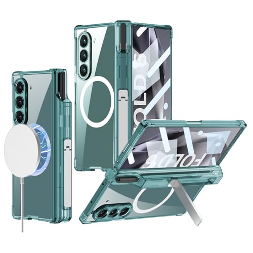 Coque Samsung Galaxy Z Fold 6 transparente et verte idéale pour le travail nomade