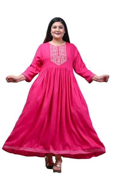 swasti Women Pink Embroidered, Embellished, Solid Gown-picture-25