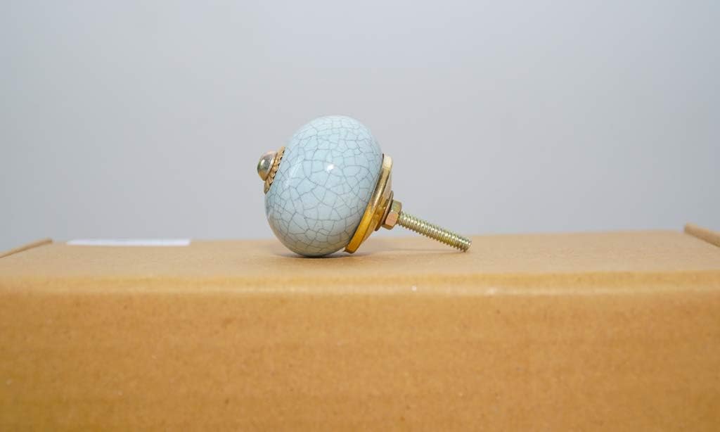 Handcrafted Assorted Colors Knobs | Floral Handles | Ceramic Cabinet Pullers | Mix Vintage Combo Designer Gift; Sky Blue