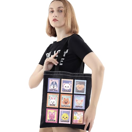 BWWKTOP Pop Music Group Canvas Tote Bag Korean Pop Music Gifts Boy Band Shoulder Bag miniatura 2