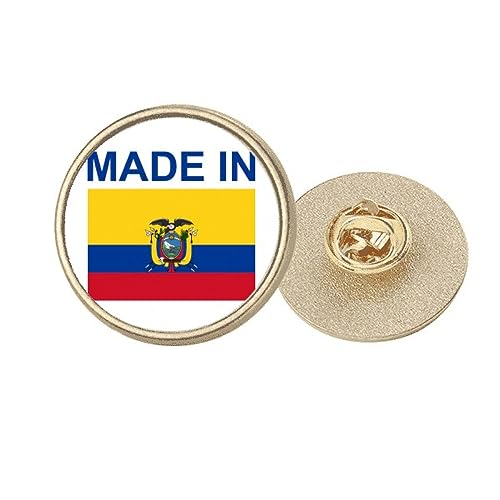 Broche Équateur Country Love en métal doré, bijou rond taille M pour vêtement femme