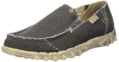 Dude Shoes Farty Natural Negro Hombres Deslizar/Mula UK8/EU42