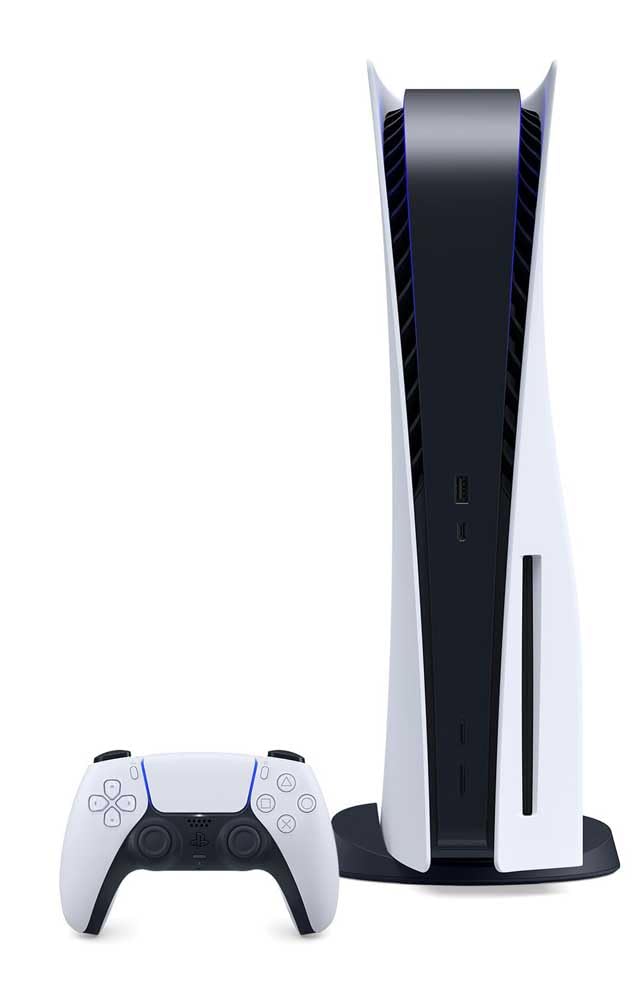 Sony, Console PlayStation 5 Édition Standard avec lecteur Blu-​ray 4K, SSD Ultra-​Rapide, Audio 3D, Ray Tracing, 1 Manette DualSense avec Retour Haptique et Gâchettes Adaptatives, Couleur : Blanche