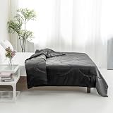 Mateju Colcha de Seda Edredón, Ligero Transpirable Manta con Reversible Ropa de Cama de Microfibra Ultrasuave Edredón Transpirable Colcha (Negro,230x280cm)