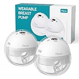 Paruu P16 Hands-Free Breast Pump Wearable, Wearable Breast Strong Suction, Low Noise, 4 Modes & 12 Levels, Electric Breast Pump Portable - 19/21mm Insert/Flange, 2 Pack (White)