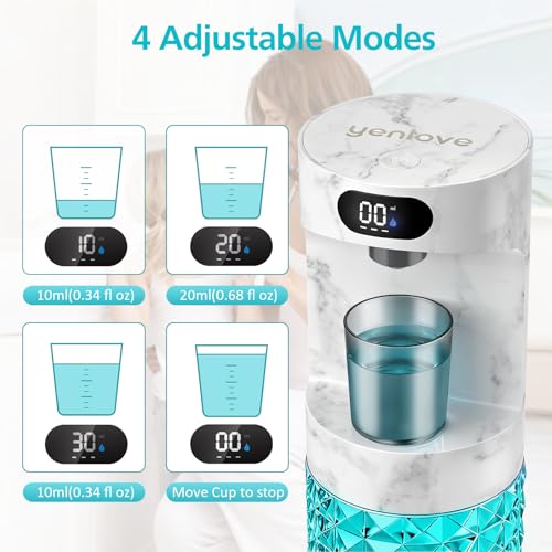 Image of Automatic Mouthwash Dispenser for Bathroom,20.29 oz Mouth Wash Dispensers Bathroom Accessories Set with Magnetic Cups,4 Modes Wall Mounted Touchless Electric Mouthwash Dispensers for Home Family