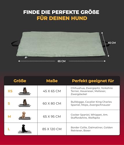 HS-Hundebett® Hundematte In- und Outdoor (45x65 cm) – Bequemes Reisebett – Wasserfeste Unterseite...