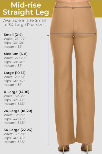 ICONOFLASH Women’s Stretch Ponte Dress Pants - Straight Leg Pull-On Mid Rise Casual Trousers Work Pants Small-XXXL4
