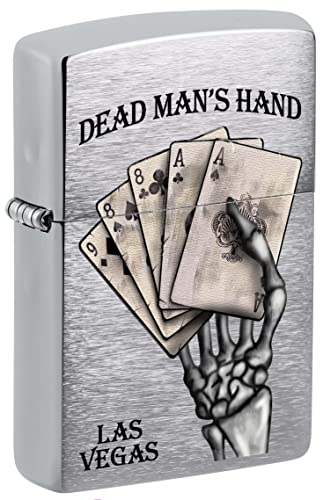 Zippo Encendedor Las Vegas Dead Man's Hand Brushed Chrome miniatura 1