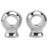 Hauteur de la pince : 3,8 cm, peut augmenter votre guidon d'environ 3,8 cm ; diamètre de la pince : 3,2 cm ; style : tête ronde classique ; couleur : noir, chrome ; le forfait comprend : 1 paire de kit de levage de guidon.