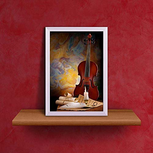 Image of ArtzFolio Antique Music Tabletop Painting White Frame 8 x 11.3 inch (20 x 29 cms)