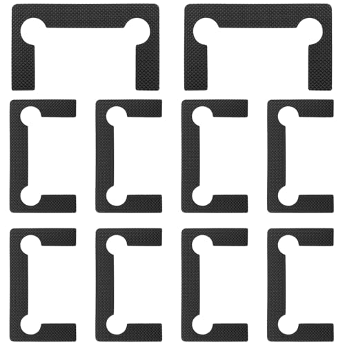 safycaby 10 PCS Shower Door Hinge Shims Glass Shower Door Hinge Gaskets Anti-Slip Gasket Glass Hinge Replacement Kit Black (Black)