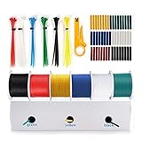 🔌IM PAKET ENTHALTEN - THUN-CT 22 Silikon AWG Electronic Wire Kit enthält auch 6 verschiedene farbige 15.25Meters /50Feet Spulen, Schrumpfschlauch Kits, ein Mini-Drahtabisolierer Werkzeug, und farbige Krawatten Drähte, die für andere alltägliche Projekte verwendet werden können.