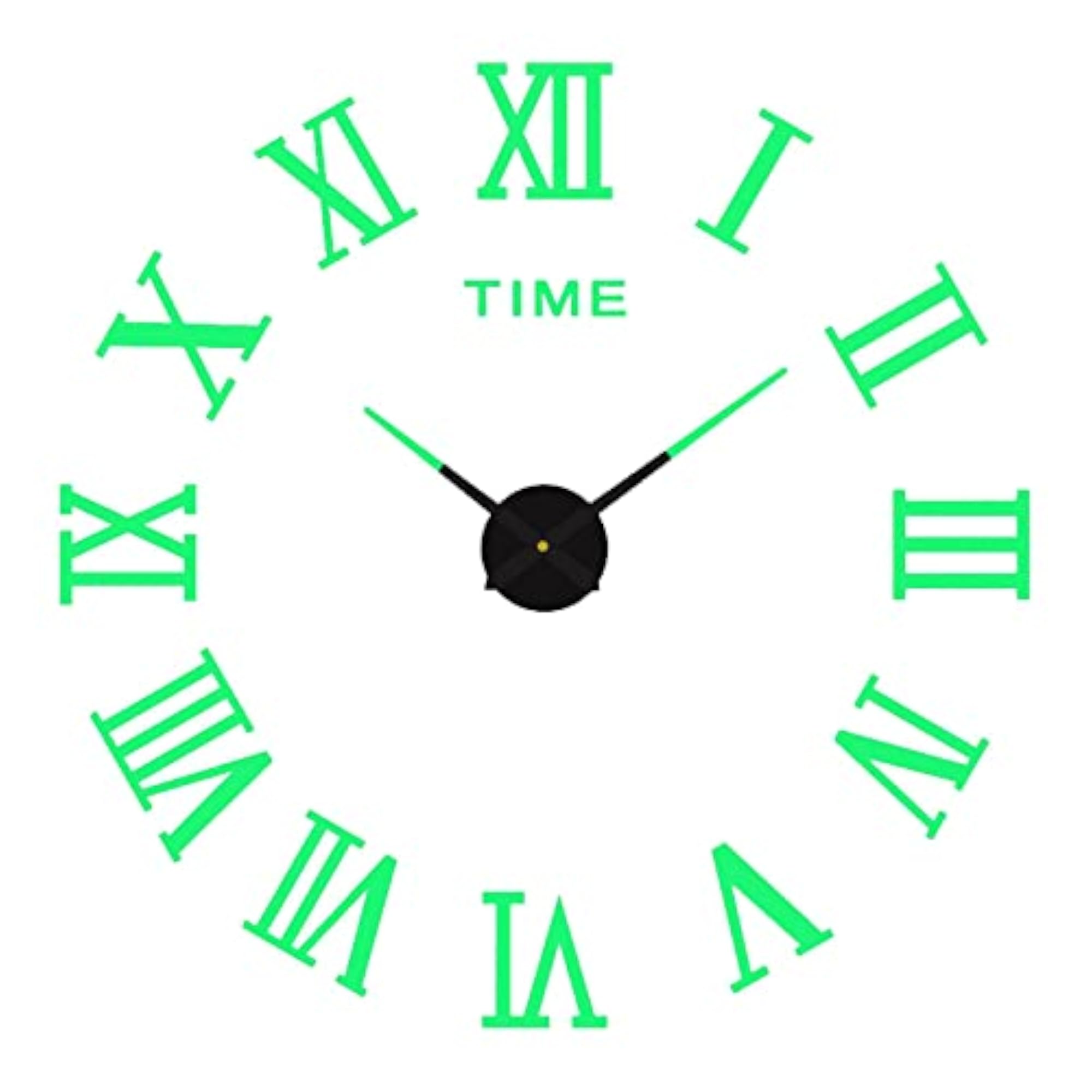 Luminous Frameless Wall Clock Stickers for Home