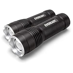 EVEREADY LED Tactical Flashlight, IPX4 Water Resistant EDC Flashlight, Super Bright High Lumens, Zoomable, 3 Light Modes, Heavy Duty Metal Body, Lanyard Included, Black