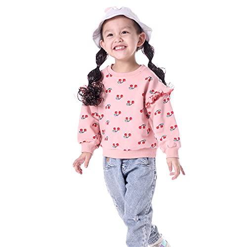 Image of BINIDUCKLING Baby Girl Rainbow Sweatshirt for Girls Long Sleeve Shirt 18 Months-6 Years