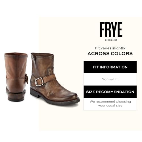 Image of Frye 5 inch Veronica Booties for Women - Full-Grain Brush-Off Leather with Antique Metal Hardware and Rubber Outsole, Genuine Stitch Welt Construction