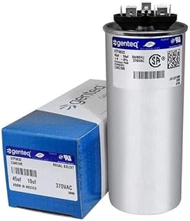 97F9832 - 45 + 10 uf MFD 370 Volt VAC - Genteq Round Dual Run Capacitor Upgrade