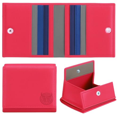 Leather Women’s Wallet Small Pink Slim Wallet with Multiple Card Slots Coin Pocket RFID Blocking Ideal Gift for Ladies Wallet for Women