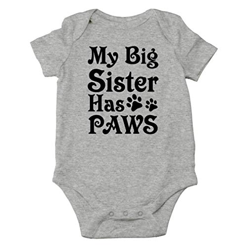 Image of AW Fashions My Big Sister Has Paws Baby Bodysuit Cute Newborn Girl Outfits Funny Romper Baby Boy Clothes