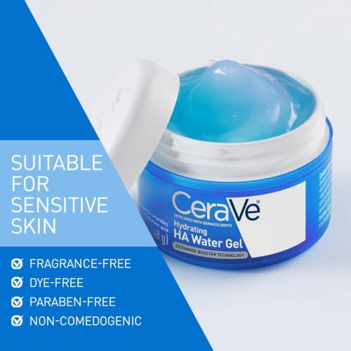 CeraVe Hydrating Hyaluronic Acid Water Gel Moisturizer for Face, 1.7oz | Lightweight Water Gel with Ceramides, Niacinamide and Hyaluronic Acid For Plumping Hydration, Safe For Sensitive Skin - image 7