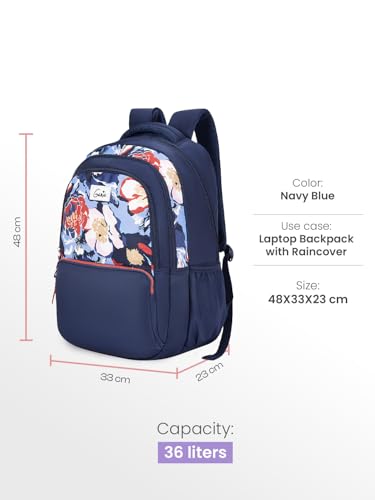 Image of Genie 19 inch Laptop Backpack for Women & Girls | Spacious Office, College & Travel Bag | Water Resistant, Multi-Compartment with Padded Laptop Sleeve
