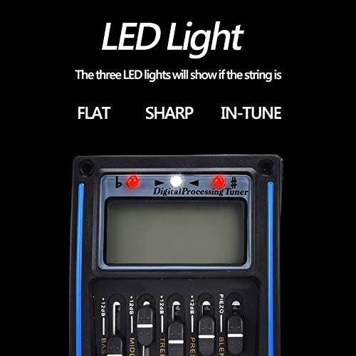Acoustic Guitar Pickup Digital Tuner 5 Band EQ Equalizer para condiciones de iluminación en escenario miniatura 6