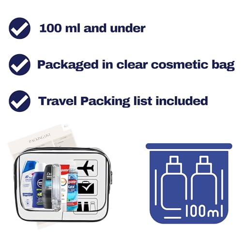 Men’s Travel Toiletries Set – Airport Approved Travel Size Toiletries Kit for Men, Overnight Essentials for Hospital, Camping & Holidays, Clear Travel Bag - Image 4