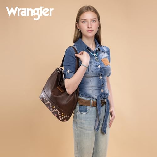 Image of Wrangler Hobo Bags for Women Vegan Leather Top Handle Shoulder Purses and Handbags
