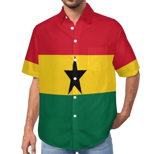 Chemise Légère Homme Grande Taille S-7XL Style Ghana pour la Chaleur