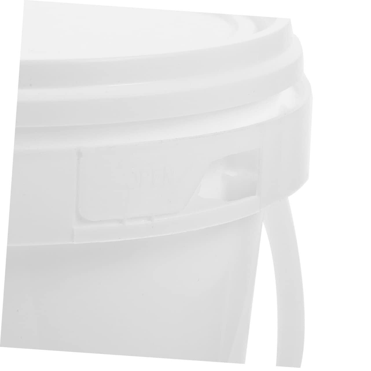 Housoutil White Plastic Bucket Pet Food Container 3pcs Storage Bucket Pp Plastic Barrel White Toy Food 1 Gallon Buckets with Lid