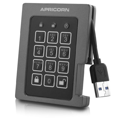 Apricorn Aegis Padlock SSD - USB 3.0, ASSD-3PL256-2TBF Portable SSD 2TB HD2230