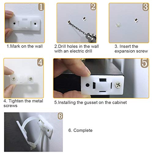 Anti-Tip Furniture Wall Anchor Straps(6 Pack), Wall Anchors Straps Kit For Bookshelf Or Dresser,Adjustable Safety Furniture Wall Straps For Baby,Kids,Child,Dogs,Cabinet, Bed,Shelf,Etc.(White) #TOP6