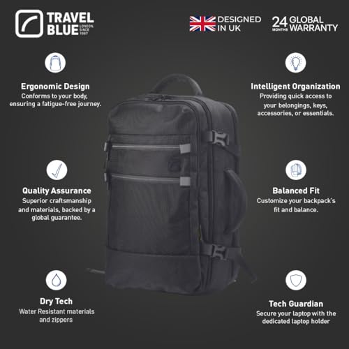 Image of Travel Blue Traveller Journey 15.4 Inch Laptop Backpack Black